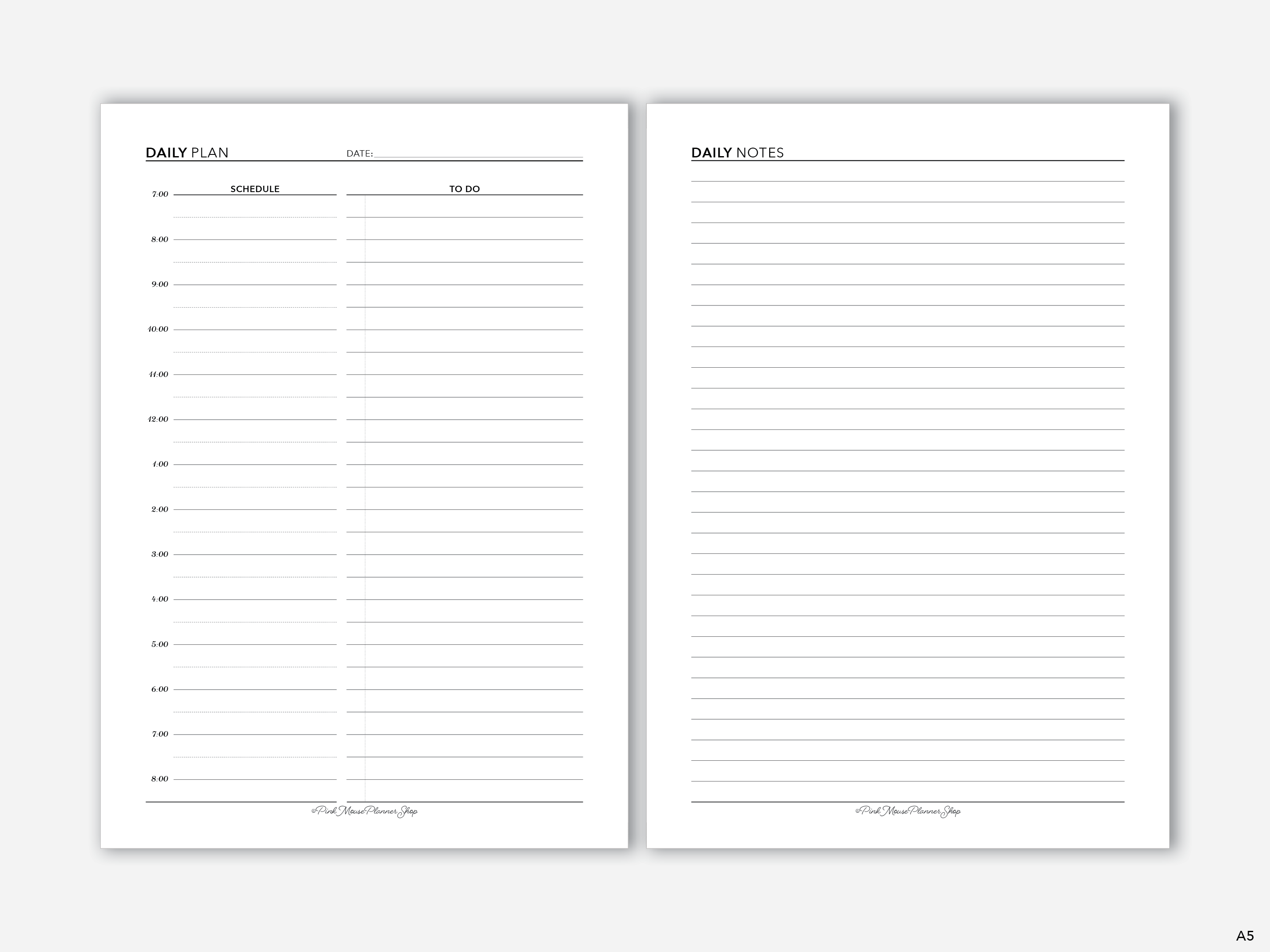 two page daily planner